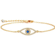 Gold Plated Evil Eye Adjustable Bracelet-Bracelets-Sairahaz Jewelers
