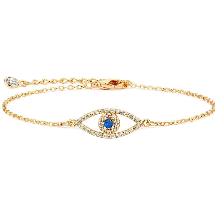 Gold Plated Evil Eye Adjustable Bracelet