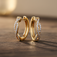 Infinity Moissanite Hoop Earrings – Sterling Silver, Eternal Elegance - view 1