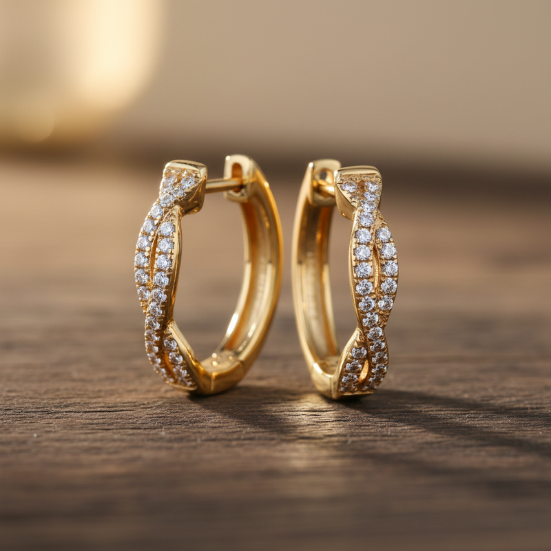 Infinity Moissanite Hoop Earrings – Sterling Silver, Eternal Elegance