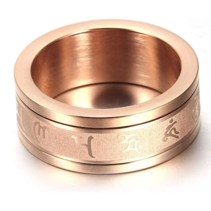 Buddhist 6 Words Mantra Spinner Ring-Rings-Sairahaz Jewelers