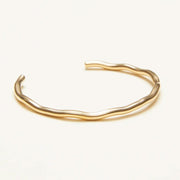 Gold Over Titanium Handcrafted Cuff Bracelet-Bracelets-Sairahaz Jewelers