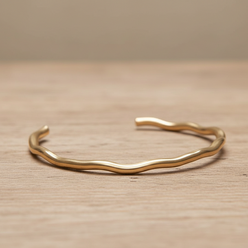 Gold Over Titanium Handcrafted Cuff Bracelet