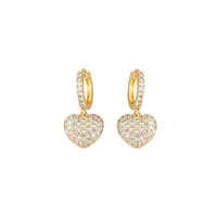 The Hills Heart Pendant Earrings Gold & Silver-Earrings-Sairahaz Jewelers