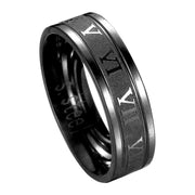 Titanium Steel Roman Numerals Love Ring-Rings-Sairahaz Jewelers