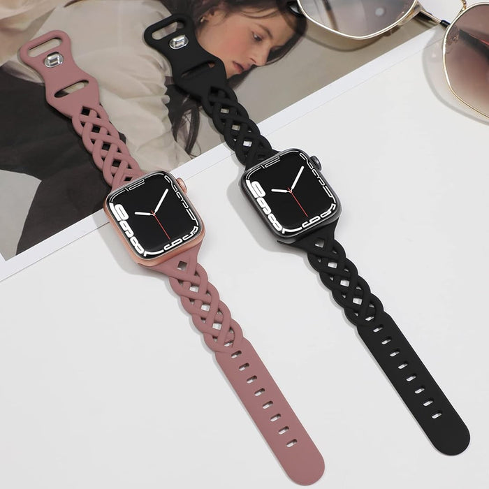 Elegent Braided Silicone Bands for Watch