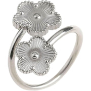 Stainless Steel Five Leaf Flower Ring-Rings-Sairahaz Jewelers