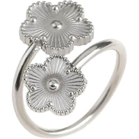 Stainless Steel Five Leaf Flower Ring-Rings-Sairahaz Jewelers