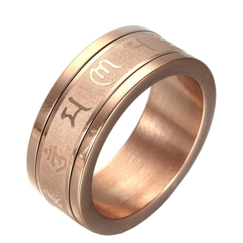 Buddhist 6 Words Mantra Spinner Ring-Rings-Sairahaz Jewelers