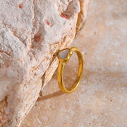 Fashion Heart Shell Stone Ring PVD Plated-Rings-Sairahaz Jewelers