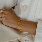 Gold Over Titanium Handcrafted Cuff Bracelet-Bracelets-Sairahaz Jewelers
