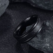 Titanium Steel Roman Numerals Love Ring-Rings-Sairahaz Jewelers