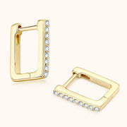 Square Moissanite Hoop Earrings-Earrings-Sairahaz Jewelers