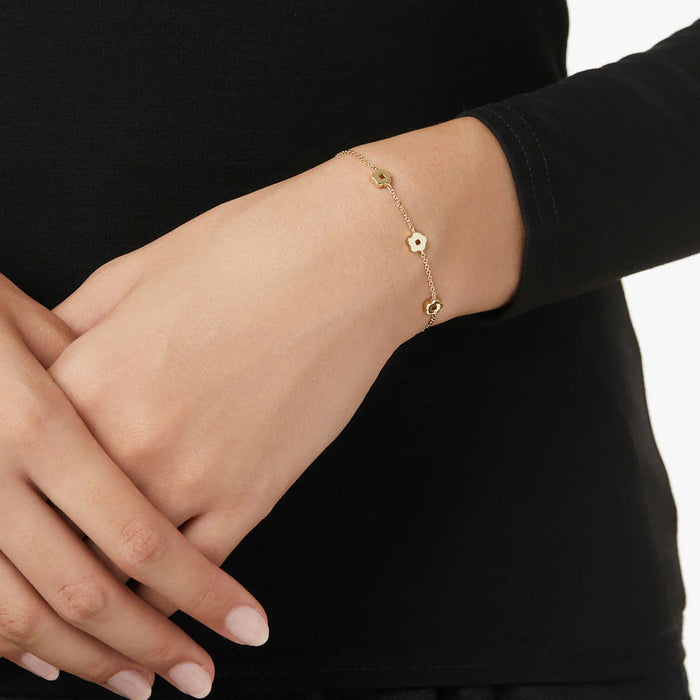 Sairahaz Flower Bracelet Gold Plated