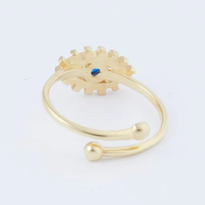 Sterling Silver Handmade Gold Evil Eye Ring