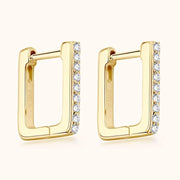 Square Moissanite Hoop Earrings-Earrings-Sairahaz Jewelers