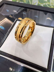 Men's 18K Gold IP Comfort Fit Brick Tungsten Ring - 8mm-Rings-Sairahaz Jewelers