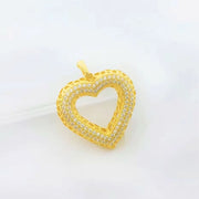 Minimalist Style Heart Pendent with Cubic Zerconia-Pendent-Sairahaz Jewelers