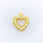 Minimalist Style Heart Pendent with Cubic Zerconia-Pendent-Sairahaz Jewelers
