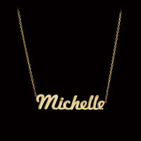 Solid custom real gold name necklace by Sairahaz