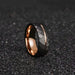 Black Tungsten Ring Thin Rose Gold Groove Hammered Comfort fit-Rings-Sairahaz Jewelers