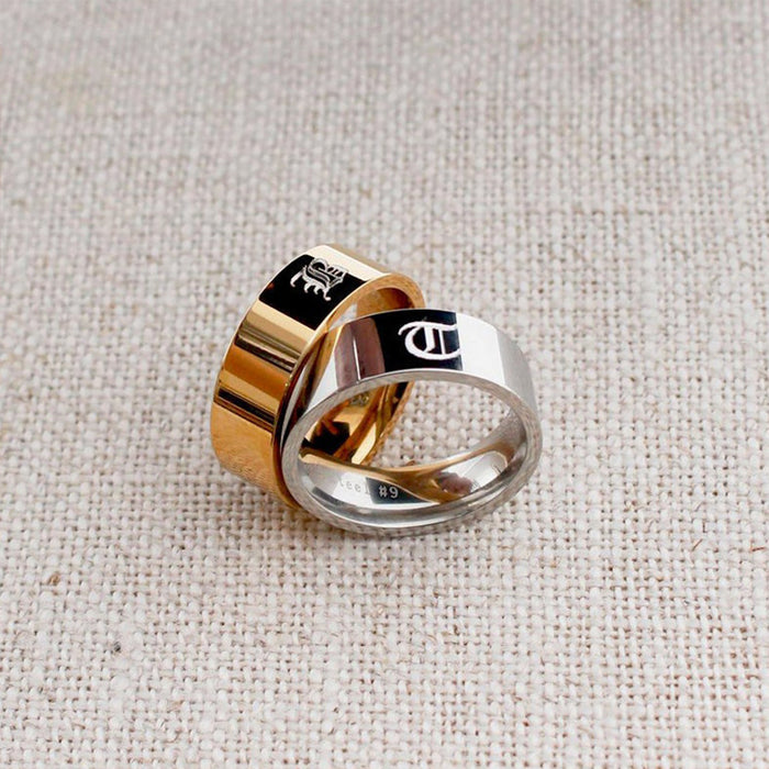 Personalized Perfection: Custom Ring with Initial and Name Inside - 18K Gold Plated at Sairahaz.com