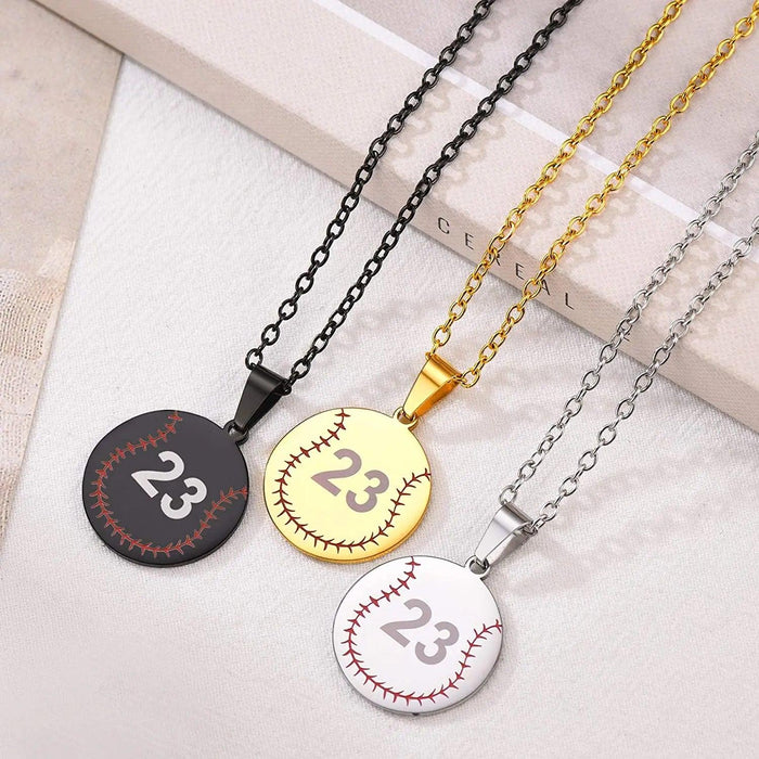 Personalized Gold Baseball Necklaces Pendant-Sairahaz Jewelers