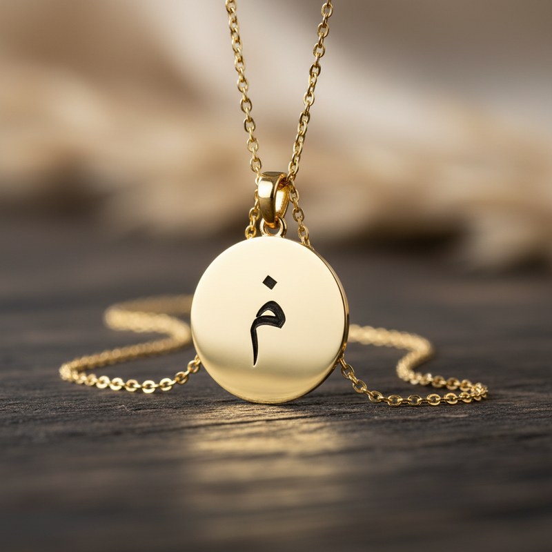 Arabic Alphabet Letter Necklace