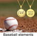 Personalized Gold Baseball Necklaces Pendant-Sairahaz Jewelers