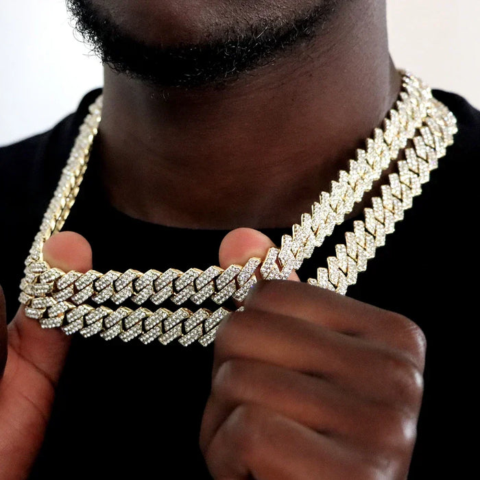 13mm Hip Hop Iced Out Diamond Cuban Chain-Cubin Chains-Sairahaz Jewelers