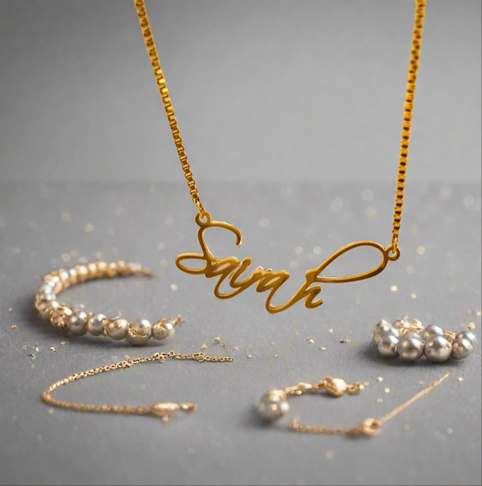 Minimalist Name Necklace - Personalized Necklace-Custom Name Necklace-Sairahaz Jewelers