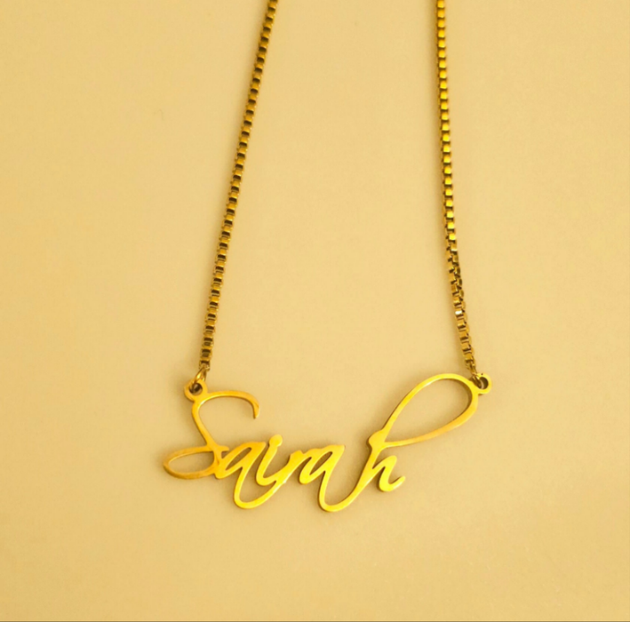 Minimalist Name Necklace - Personalized Necklace-Custom Name Necklace-Sairahaz Jewelers