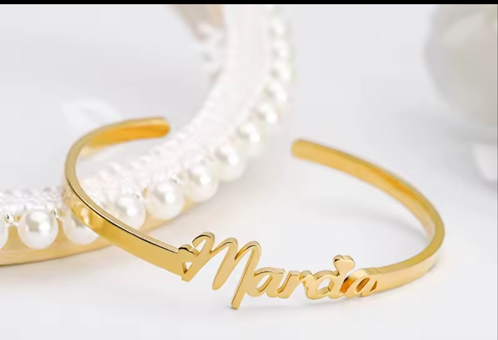 Bangle Custom One Name Bracelet