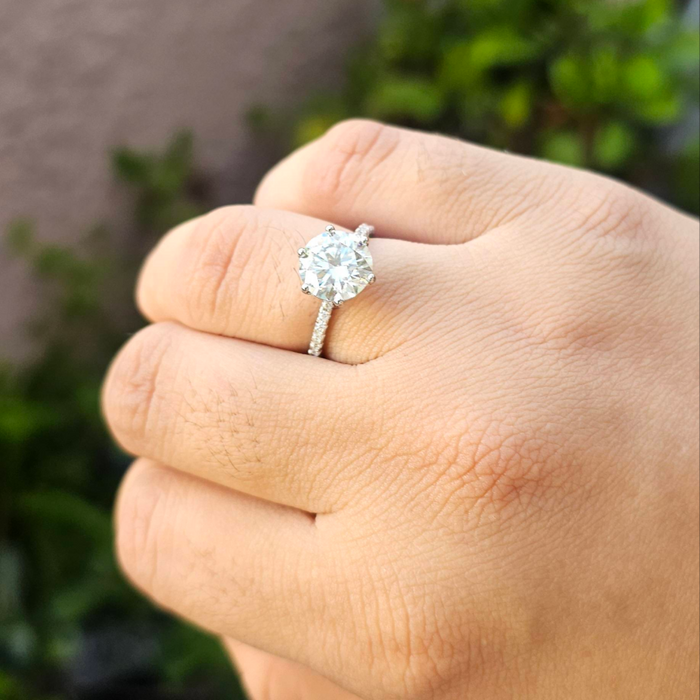 Round Moissanite Engagement Ring