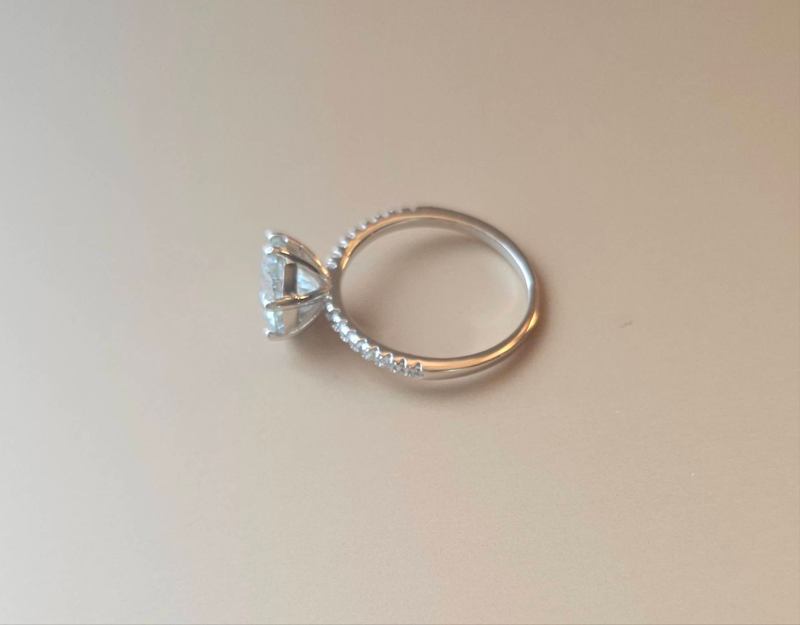 Round Moissanite Engagement Ring-Rings-Sairahaz Jewelers