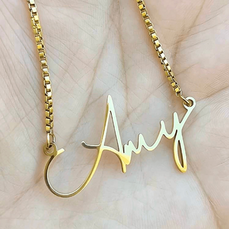 18k Gold plated Font Name Necklace