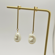 Freshwater Large Baroque Pearls Earrings Gold Plated-Pearl Jewelry-Sairahaz Jewelers