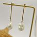 Freshwater Large Baroque Pearls Earrings Gold Plated-Pearl Jewelry-Sairahaz Jewelers