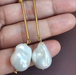 Freshwater Large Baroque Pearls Earrings Gold Plated-Pearl Jewelry-Sairahaz Jewelers