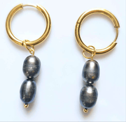 Genuine Real Pearl Earrings - Black Pearl Earrings-Pearl Earrings-Sairahaz Jewelers