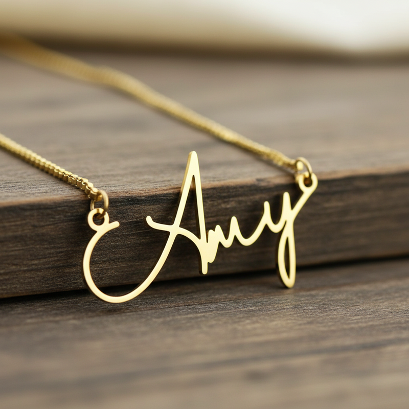 18k Gold plated Font Name Necklace