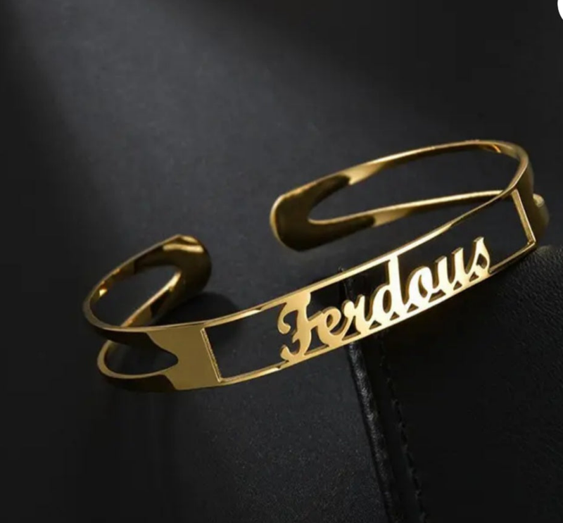 Open Cuff Name Bracelet