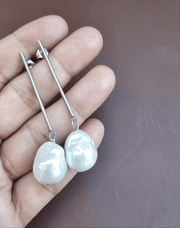 Freshwater Large Baroque Pearls Earrings Gold Plated-Pearl Jewelry-Sairahaz Jewelers
