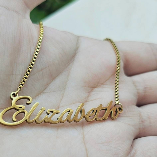 The perfect very beautiful, custom name necklace gift for any occasion. This unique jewelry item lets them wear their name close to their heart, adding a touch of elegance and sentiment to any outfits and dresses.