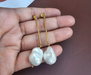 Freshwater Large Baroque Pearls Earrings Gold Plated-Pearl Jewelry-Sairahaz Jewelers