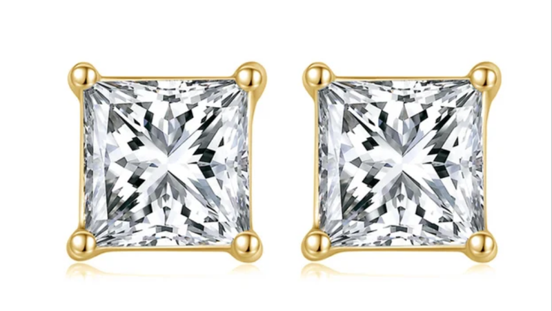 Princess cut Diamond Earrings