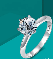 Oval Cut Halo 1 Carat Moissanite Solitaire Ring - view 3