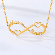 Infinity Hearts Name Necklace-Custom Name Necklace-Sairahaz Jewelers