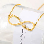 Infinity Hearts Name Necklace-Custom Name Necklace-Sairahaz Jewelers