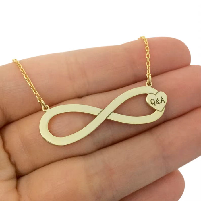 Infinity Initials Name Necklace-Custom Name Necklace-Sairahaz Jewelers